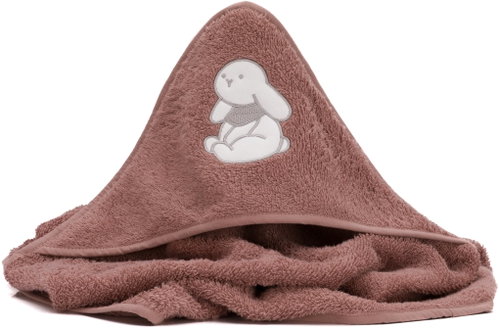 Fillikid Hooded Towel Rabbit Pink 75 × 75cm - Children's Bath Towel - Main image