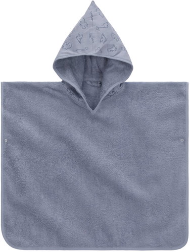 fillikid Dino Poncho blue 59 × 54cm - Children's Bath Towel - Main image