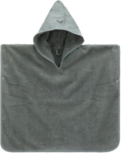 Fillikid Poncho Whale Green 59 × 54cm - Children's Bath Towel - Main image