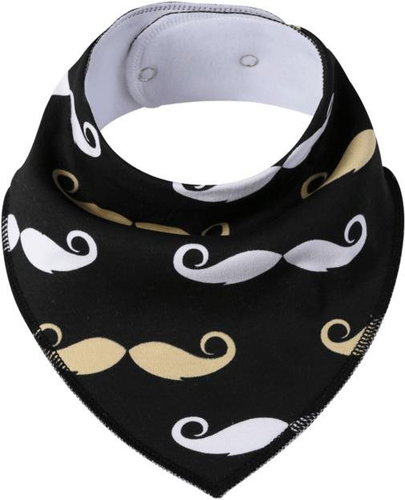Simed Cotton bib with impermeable PUL layer - Moustache - Bib - Main image