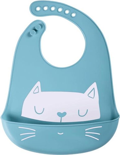 Simed Silicone bib with pocket - Cat - Bib - Main image