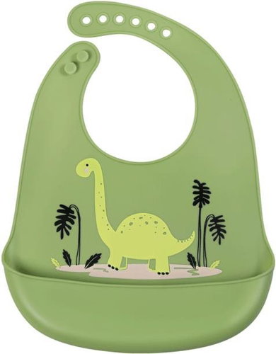 Simed Silicone bib with pocket - Dinosaur - Bib - Main image