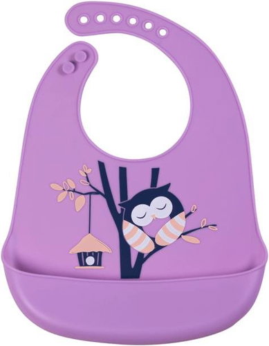 Simed Silicone bib with pocket - Owl - Bib - Main image
