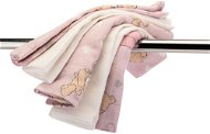 Bomimi Mini Osuška Premium 140 g/m2, 40 × 40 cm medvídek růžová, 5 ks - Children's Bath Towel