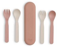 Citron Bio sada příborů v pouzdře Pink / Cream - Children's Cutlery