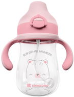 KikkaBoo Hrnček so silikónovou pitkou 300 ml Bear with me Pink - Detský hrnček