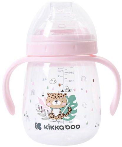 KikkaBoo Hrnek se silikonovým pítkem 240 ml Savanna Pink - Dětský hrnek - Hlavní obrázek