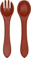 Tryco Silikonová lžička & vidlička - Dark Rust - Children's Cutlery
