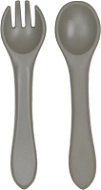 Tryco Silikonová lžička & vidlička - Olive Gray - Children's Cutlery