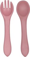 Tryco Silikonová lžička & vidlička - Dusty Rose - Children's Cutlery