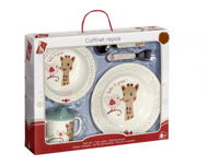 Vulli Jídelní set žirafa Sophie s motivem ptáčka Kiwi 5 ks - Children's Dining Set