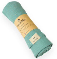 Maceshka double muslin plaid Eucalyptus golden dot/Eucalyptus - Cloth Nappies