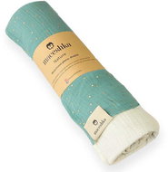 Maceshka double muslin plaid Eucalyptus golden dot/Ecru - Cloth Nappies