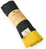 Maceshka double muslin shawl Noir gold polka dot/Mimosa - Cloth Nappies