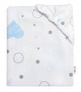 Baby Nellys I love Boy, 120 ×60 cm, blue/white - Cot sheet