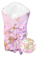 Baby Nellys, Teddy bear on ladder, pink - Swaddle Blanket