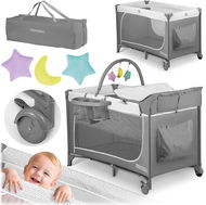 Ricokids Cestovní postýlka RK-241, 125 x 65 x 78 cm, šedá - Cestovní postýlka