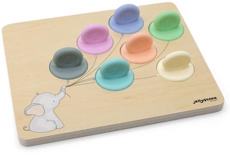 Jellystone Designs Dřevěná vkládačka se silikonovými razítky, pastelová - Puzzle - Main image
