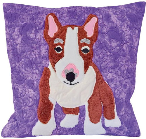HANDY PETS Patchwork English Bull Terrier purple 42 × 42 cm - Pillowcase - Main image