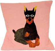 HANDY PETS Patchwork Doberman pink 42 × 42 cm - Pillowcase