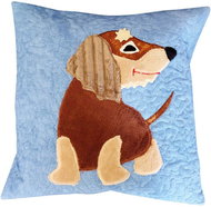 HANDY PETS Patchwork Rough-haired dachshund blue 42 × 42 cm - Pillowcase