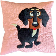 HANDY PETS Patchwork Dachshund pink 42 × 42 cm - Pillowcase