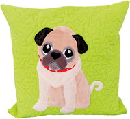 HANDY PETS Patchwork Pug green 42 × 42 cm - Pillowcase