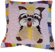 HANDY PETS Patchwork Yorkshire Terrier Pink 44 × 44 cm - Pillowcase