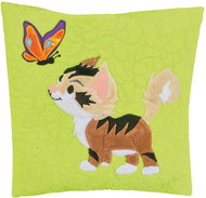 HANDY PETS Patchwork Kitten with butterfly 44 × 44 cm - Pillowcase