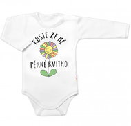 Baby Nellys Body long sleeve, I'm growing into a pretty flower, size 86 - Bodysuit for Babies