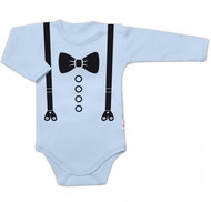 Baby Nellys, Long sleeve body, Elegant - light blue, size 80 - Bodysuit for Babies