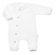 Baby Nellys Knitted jumpsuit with buttons, Hand Made, white, size 74 - Baby Romper
