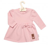 Baby Nellys dětské bavlněné šatičky s mašličkou růžové, vel. 80 - Baby dress