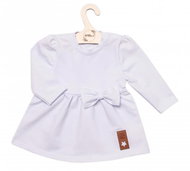 Baby Nellys dětské bavlněné šatičky s mašličkou bílé, vel. 68 - Baby dress