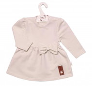Baby Nellys dětské bavlněné šatičky s mašličkou béžové, vel. 86 - Baby dress