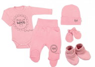 Baby Nellys Soupravička do porodnice 5D Made with love, pudrově růžová, vel. 62 - Sada oblečení pro miminko
