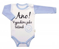 Baby Nellys Body dlouhý rukáv s vtipným textem, Ano! Vypadám jako tatínek, kluk, vel. 74 - Bodysuit for Babies