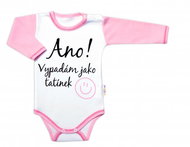 Baby Nellys Body dlouhý rukáv s vtipným textem, Ano! Vypadám jako tatínek, holka, vel. 56 - Bodysuit for Babies