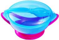 BabyOno bowl with a suction cup and spoon - pink - Children's Bowl