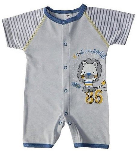 AUTEX BABY Boys overalls grey lion size 62 cm - Baby Romper - Main image