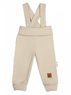 Baby Nellys Growing leggings with braces, ribbed with wide waistband 68 / 74, beige - Baby trousers