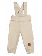 Baby Nellys Growing leggings with braces, ribbed with wide waistband 92 / 98, beige - Baby trousers