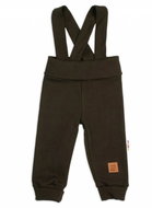 Baby Nellys Growing leggings with braces, ribbed with wide waistband 68 / 74, brown - Baby trousers