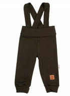 Baby Nellys Growing leggings with braces, ribbed with wide waistband 92 / 98, brown - Baby trousers
