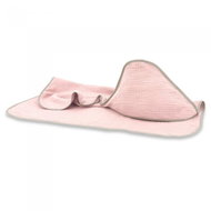 Baby Nellys Nature Muslin hooded bath towel 80 × 80 cm, powder pink - Children's Bath Towel