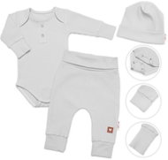 Baby Nellys Ribbed Growing Set 3D, Baby Boy, grey - Baby Clothing Set