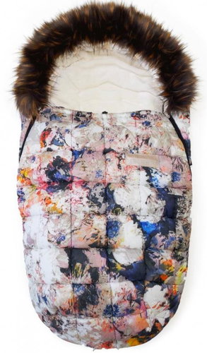 Pinkie fusak Bugee Flower with fur coat - Stroller Footmuff - Main image