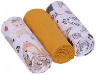 Baby Nellys Lux Muslin Diapers - Boho, Animals 3 pcs - Cloth Nappies