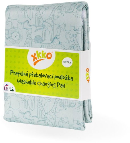 XKKO Washable changing mat 50 × 70 - Safari Granite Green - Changing Pad - Main image