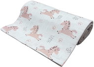 PREM INTERNATIONAL Tetra towel 90 × 100 cm Pink unicorn, pack of 1 - Cloth Nappies